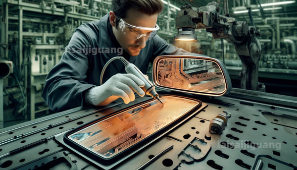 Comparison between laser etching and traditional pickling of rearview mirror (heating plate)(图1)